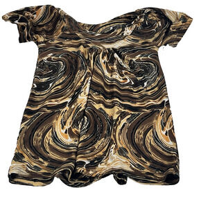 Toddler Girl Swirl Print Dress Brown Black Earth Tones Size 2T Boho Flow